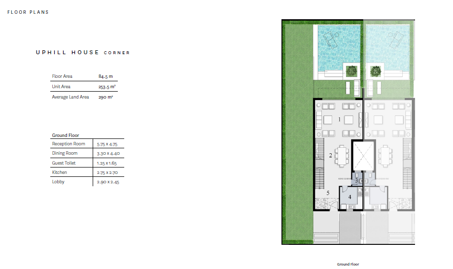 Floor plan for villa at Stone Park