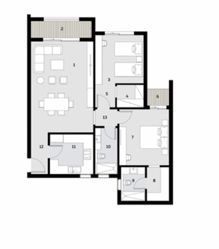 Floor plan for apartment at Ivoire East