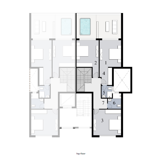 Floor plan for duplex at Stone Park