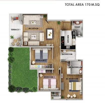 Floor plan for apartment at Mountain View ICity New Cairo