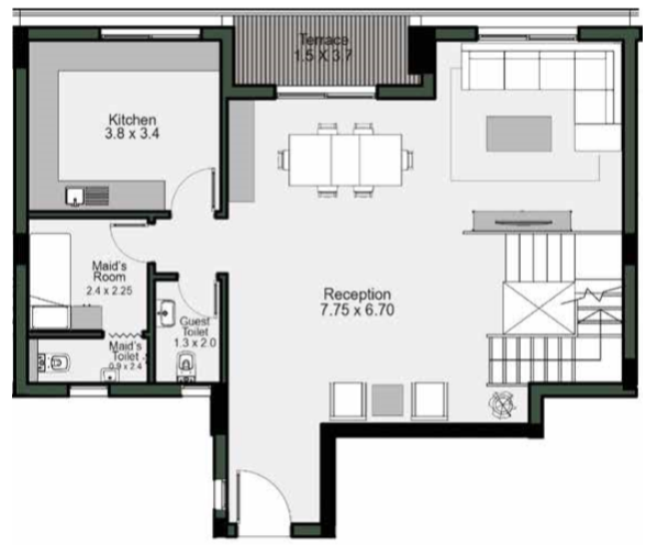 Floor plan for duplex at Bloomfields