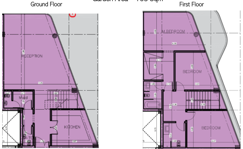 Floor plan for duplex at Bloomfields