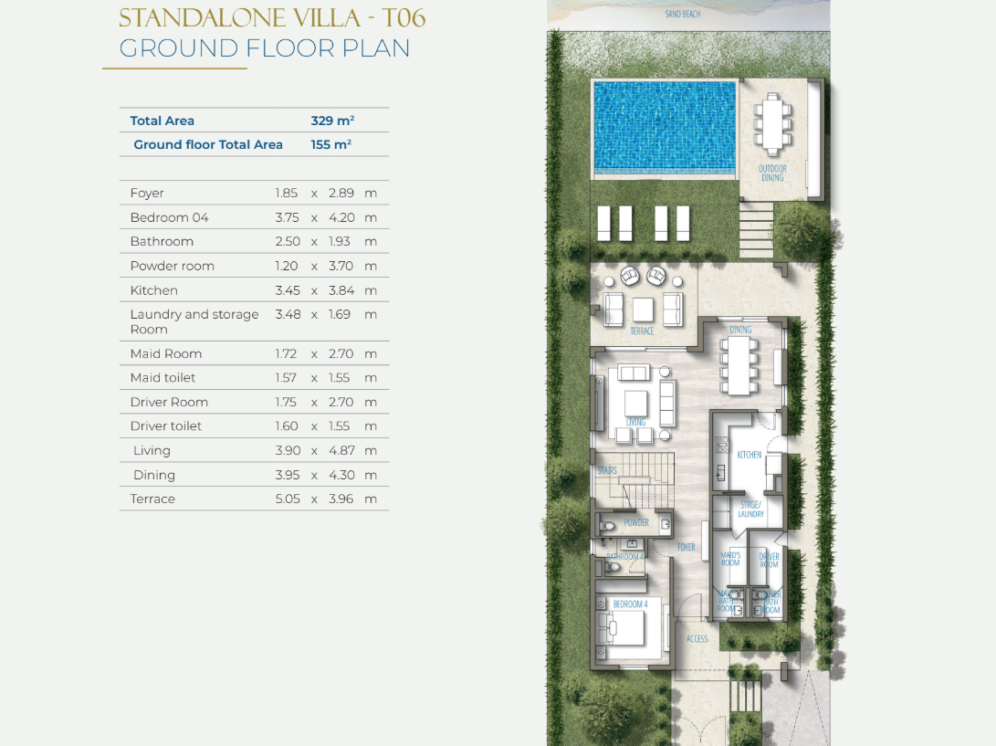 Floor plan for villa at Southmed