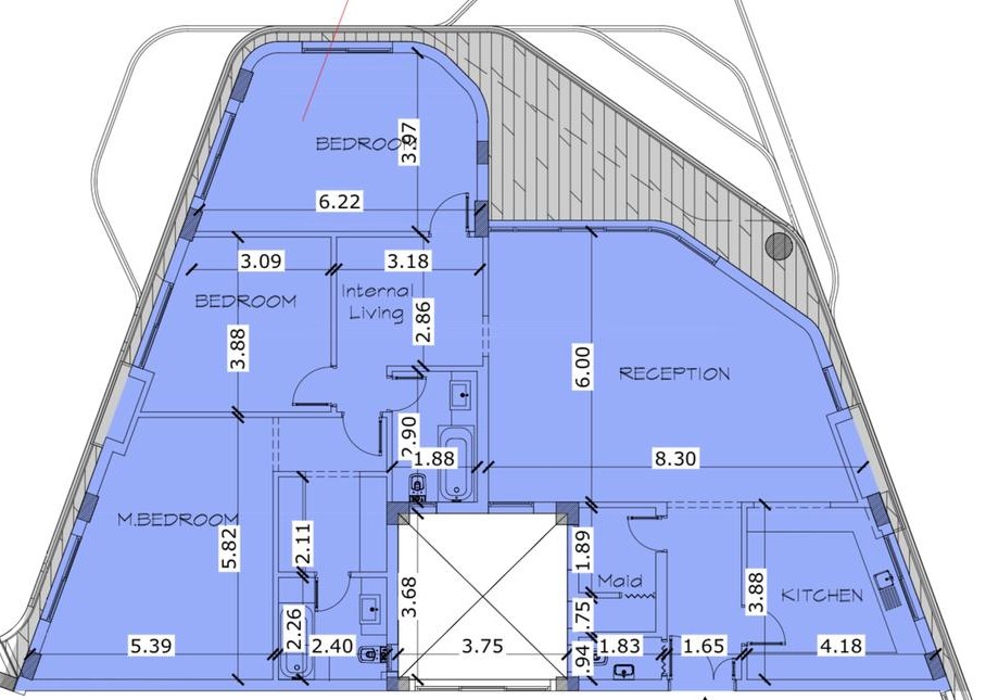 Floor plan for apartment at Bloomfields