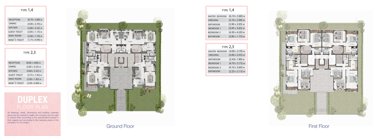 Floor plan for duplex at Green Square