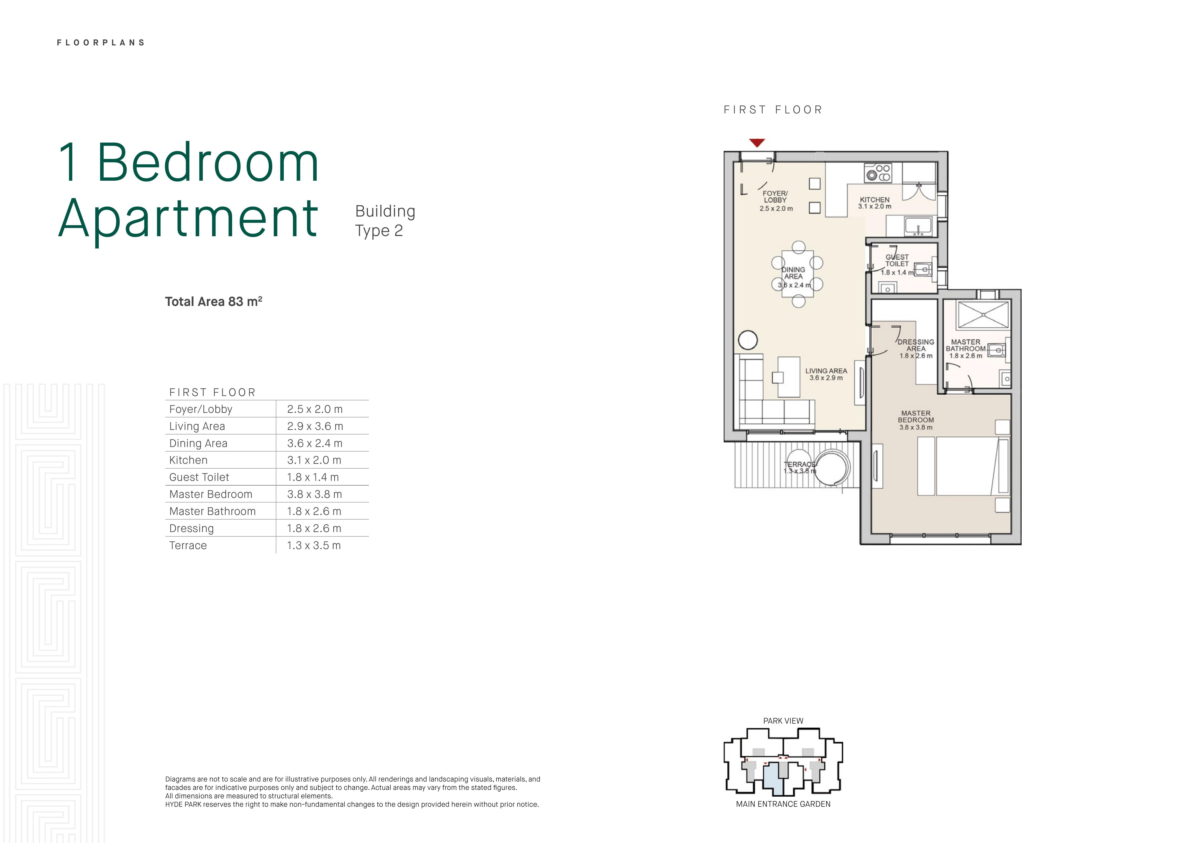 Floor plan for apartment at Hyde Park