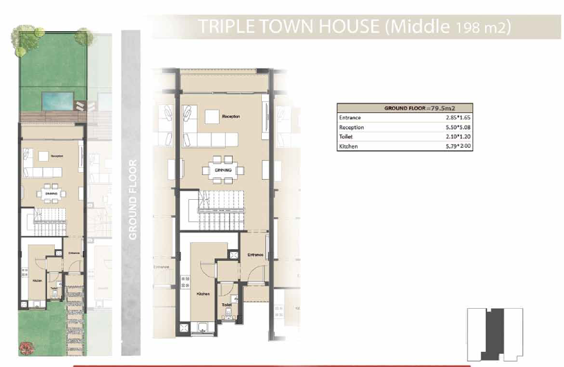 Floor plan for townhouse at Keeva