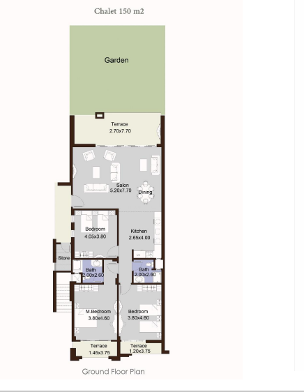 Floor plan for chalet at La Vista Cascada
