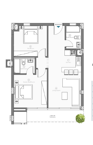 Floor plan for apartment at Ein Hills