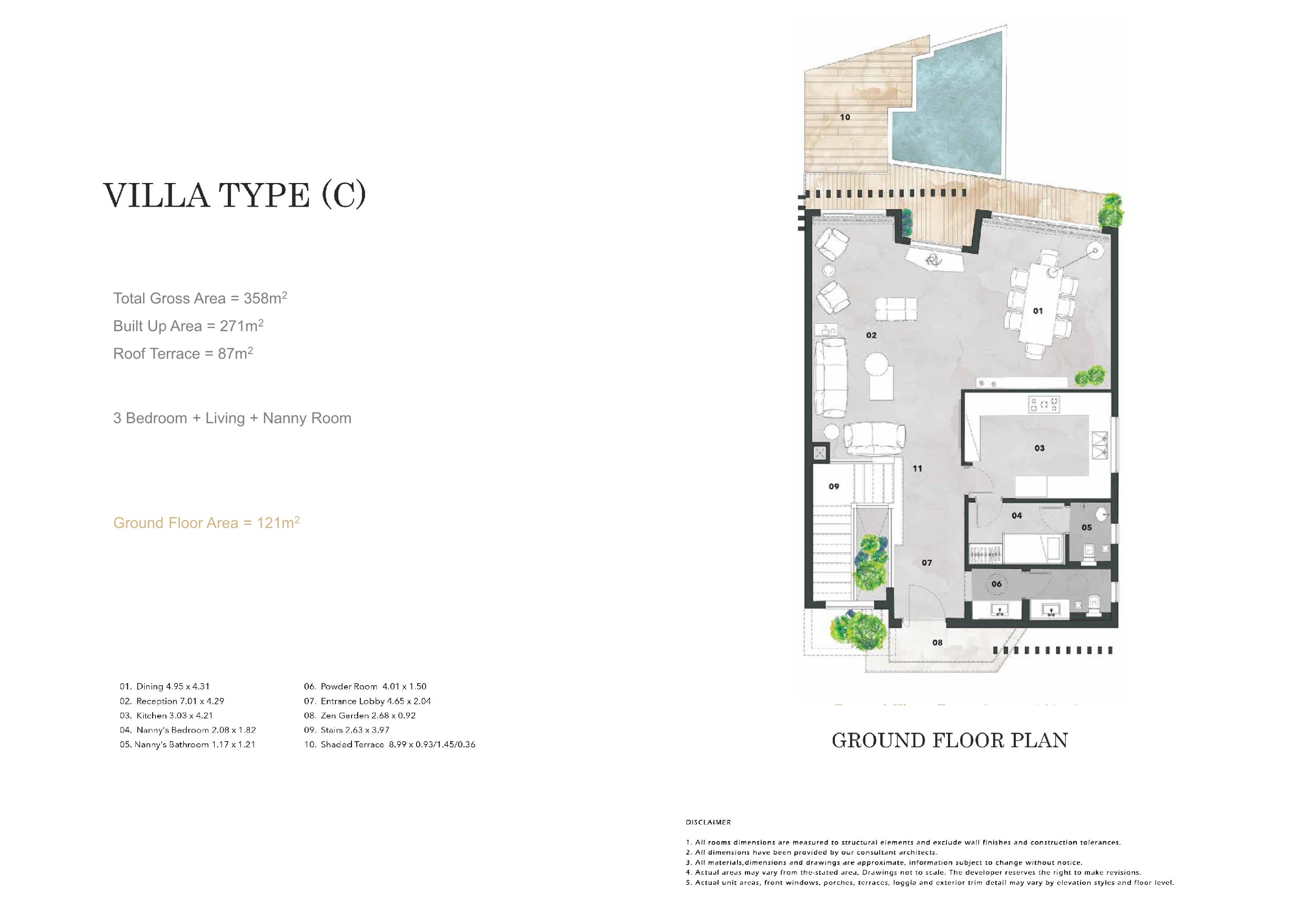 Floor plan for villa at Vinci