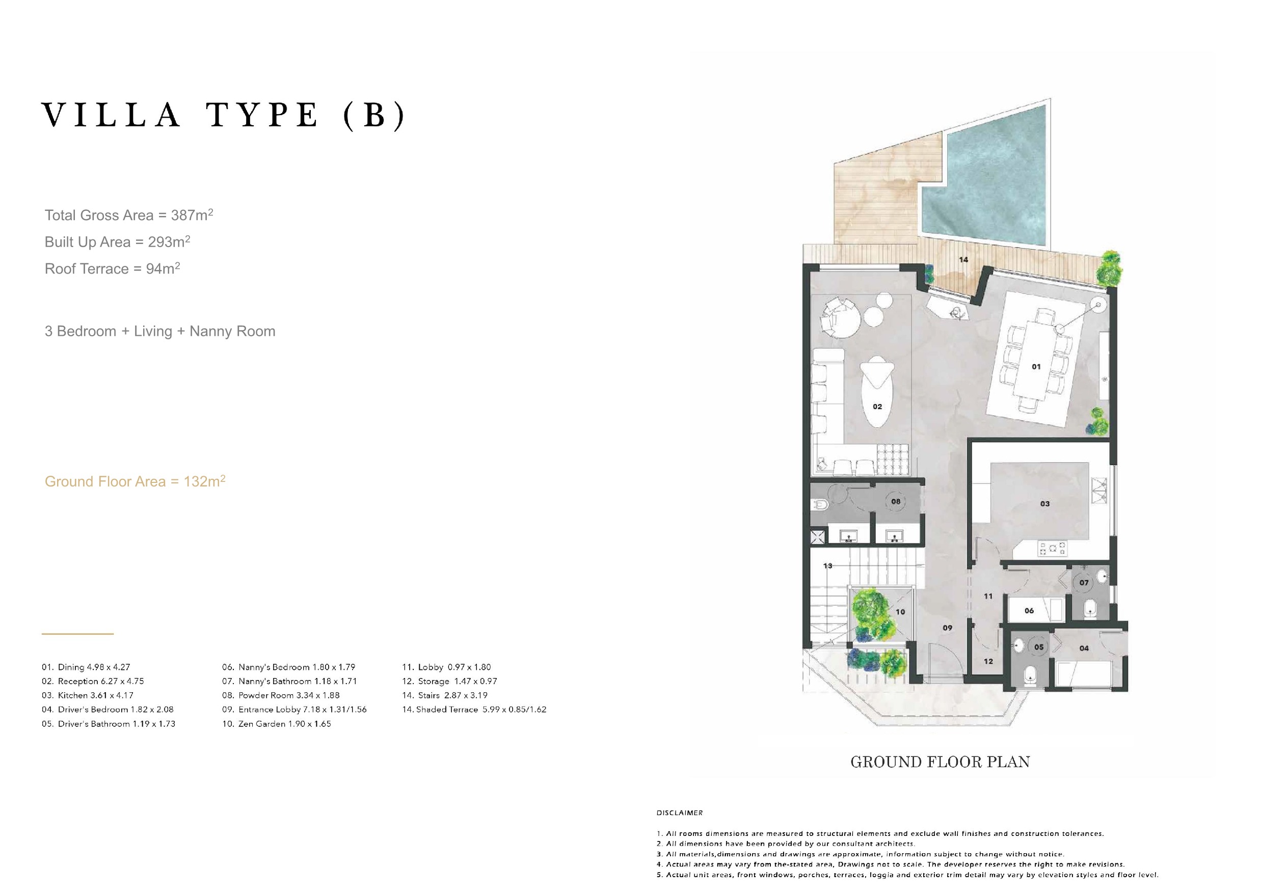 Floor plan for villa at Vinci