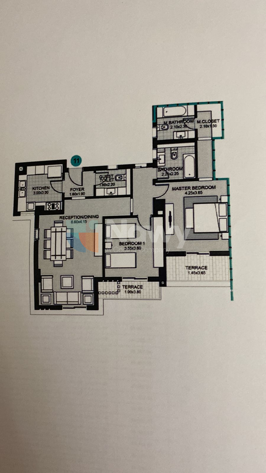 Floor plan for apartment at Sky Condos