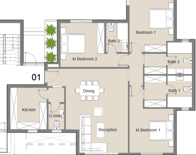 Floor plan for apartment at Badya