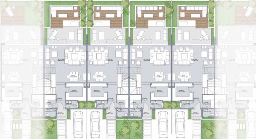 Floor plan for townhouse at Palm Hills Alexandria