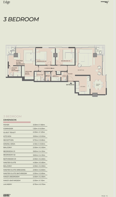 Floor plan for apartment at The Ark
