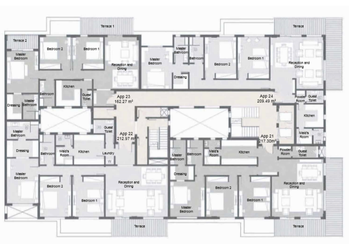 Floor plan for apartment at Palm Hills Alexandria