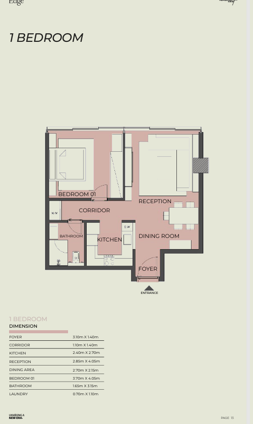 Floor plan for apartment at The Ark