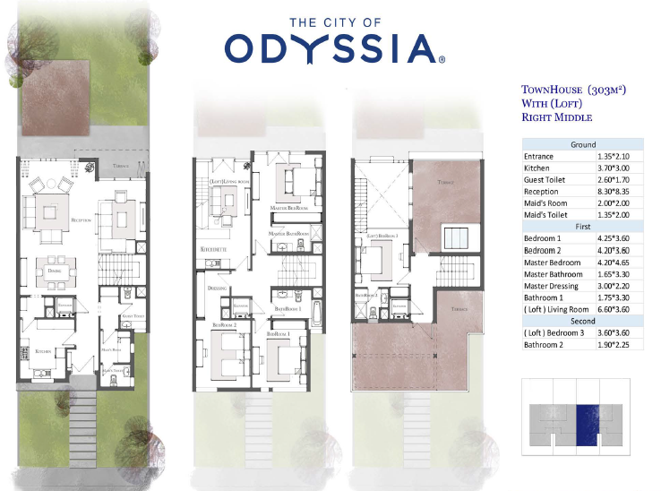 Floor plan for townhouse at The City of Odyssia
