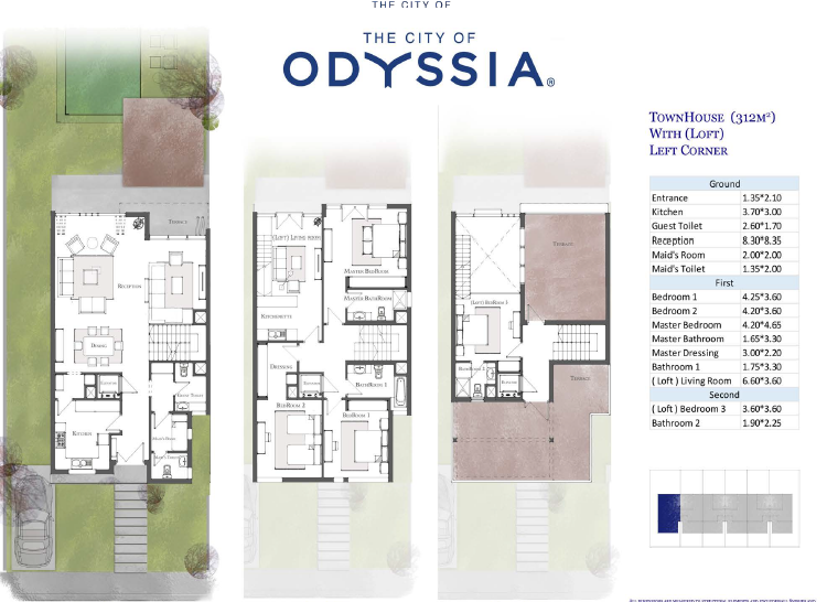 Floor plan for townhouse at The City of Odyssia