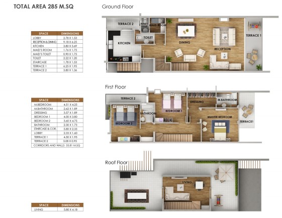 Floor plan for villa at Mountain View ICity New Cairo