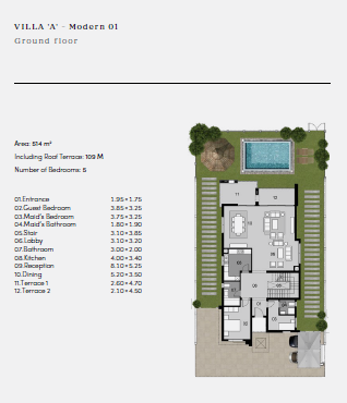 Floor plan for villa at Al Maqsad