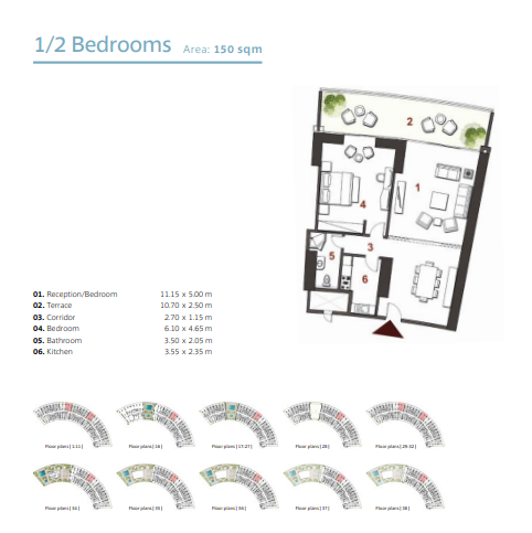 Floor plan for apartment at The Gate - New Alamein