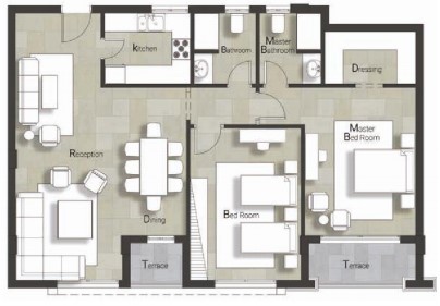 Floor plan for apartment at Castle Landmark