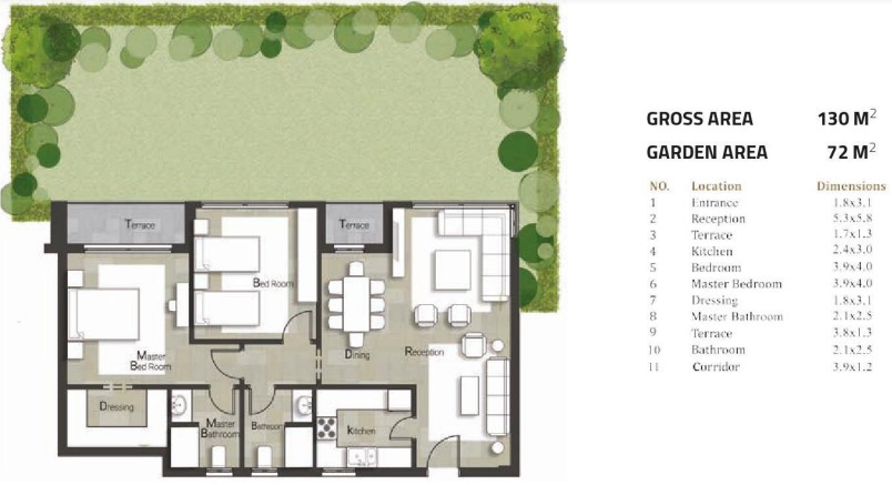 Floor plan for apartment at Castle Landmark