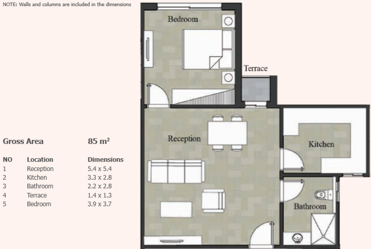 Floor plan for apartment at Castle Landmark