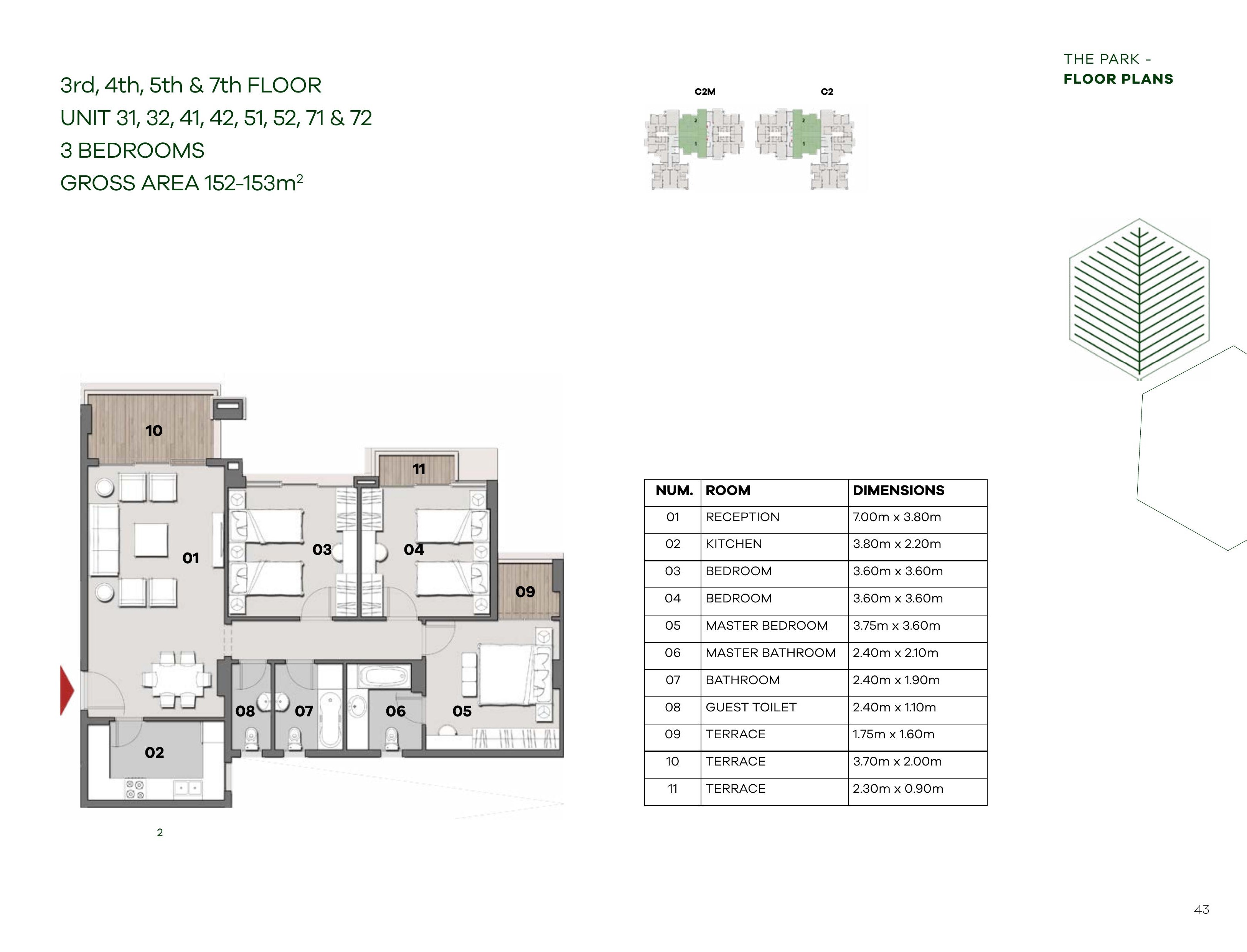 Floor plan for apartment at Il Bosco New Capital
