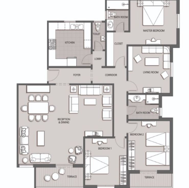 Floor plan for apartment at De Joya 3