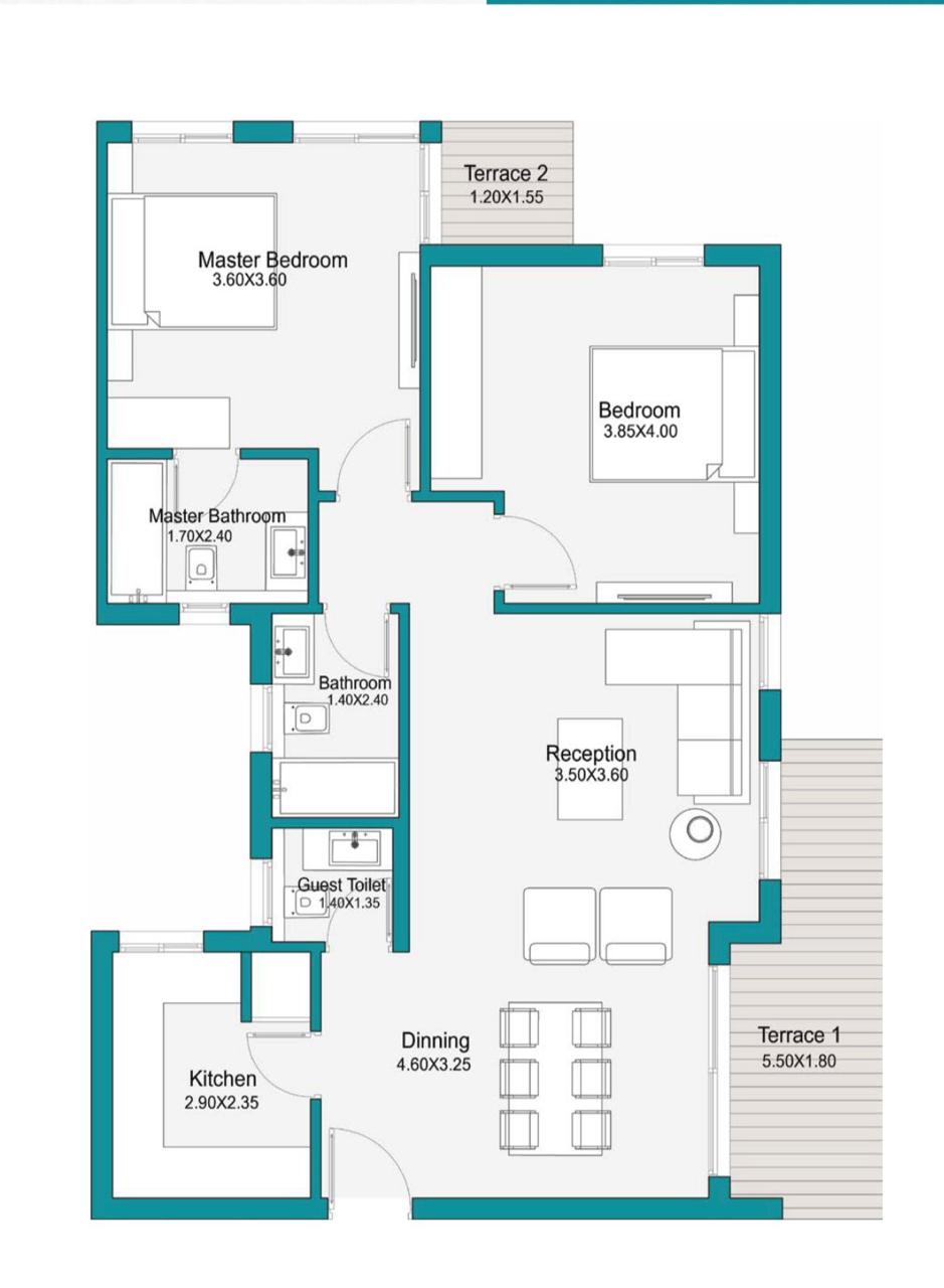 Floor plan for apartment at Bloomfields