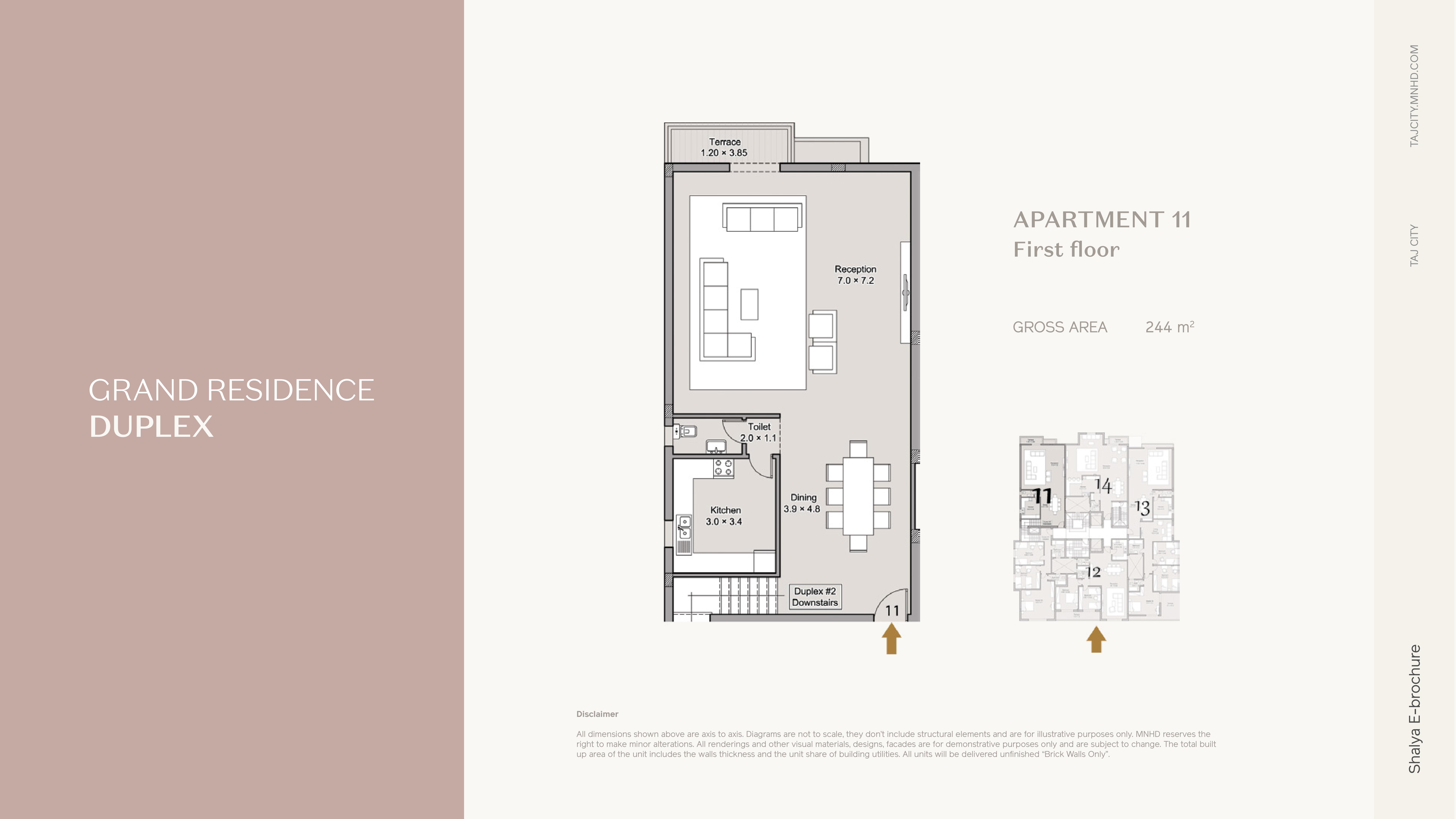 Floor plan for duplex at Taj City