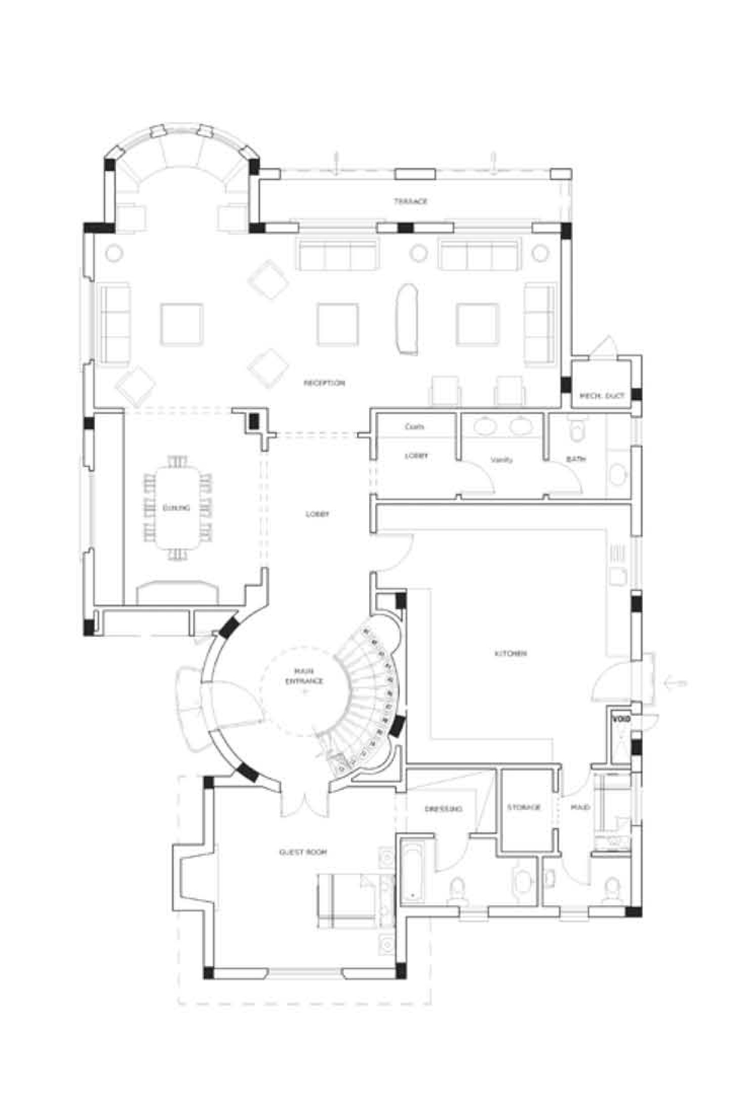 Floor plan for villa at Hyde Park