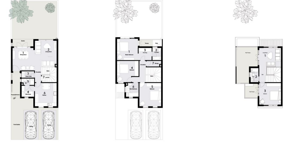 Floor plan for townhouse at Al Burouj