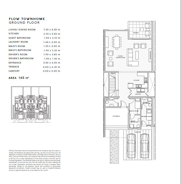 Floor plan for townhouse at Almaza Bay