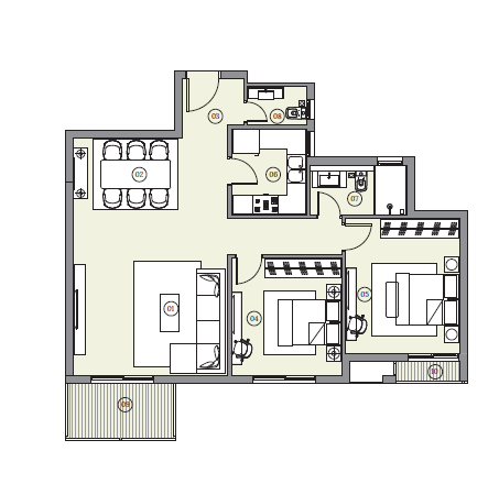 Floor plan for apartment at HAPTown
