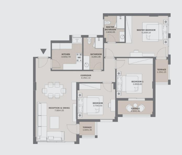 Floor plan for apartment at Al Maqsad Park