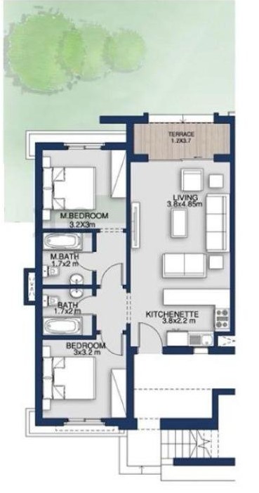 Floor plan for chalet at Mountain View Ras El Hekma