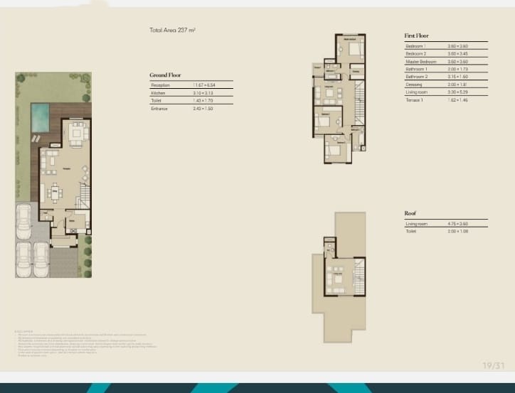 Floor plan for villa at Sarai