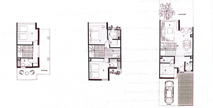 Floor plan for townhouse at Al Burouj