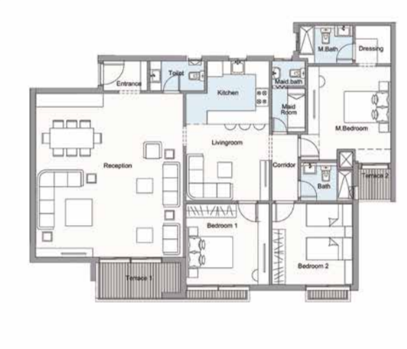 Floor plan for apartment at Stone Park