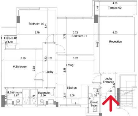 Floor plan for apartment at Scene 7