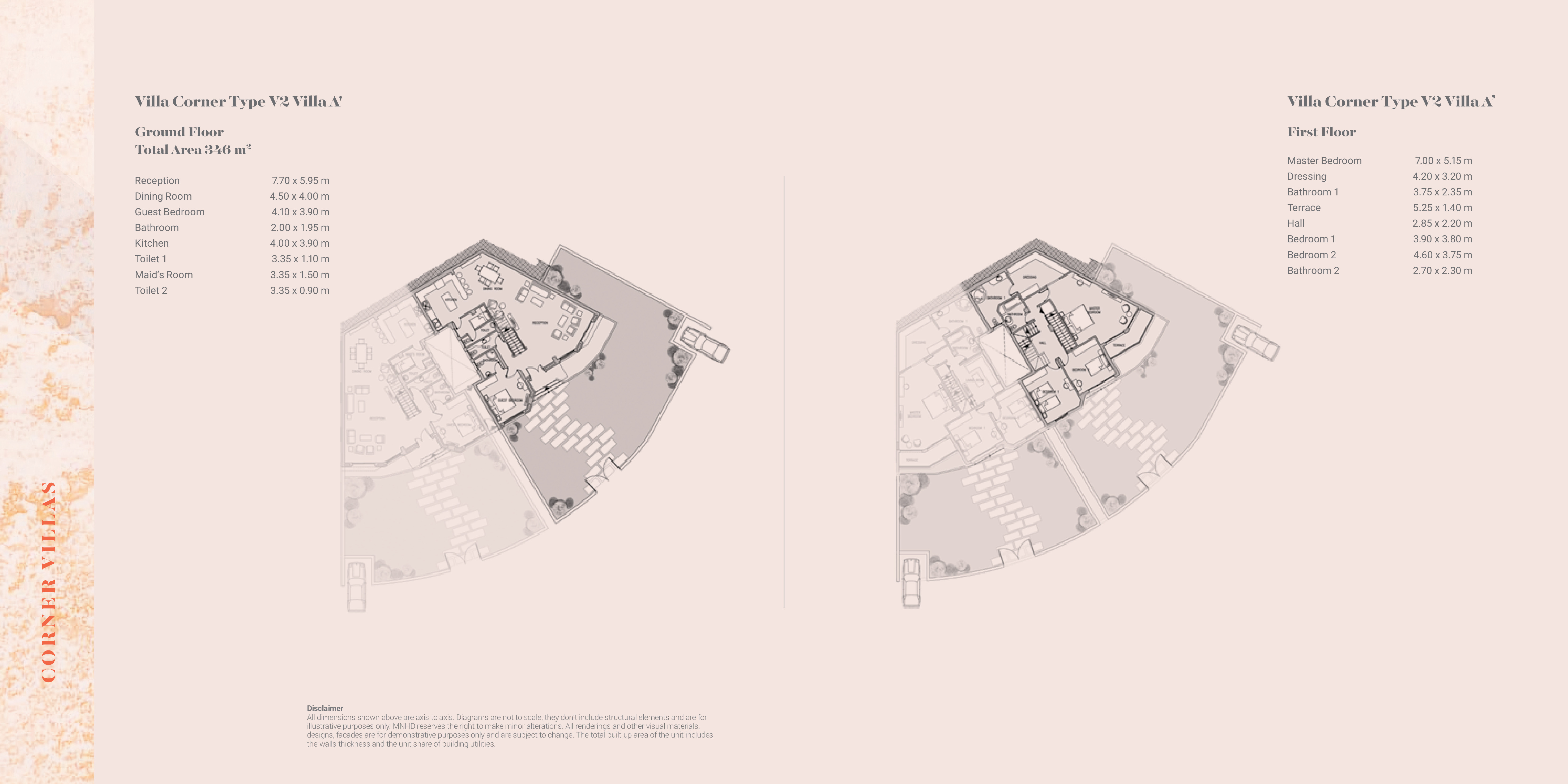 Floor plan for villa at Sarai