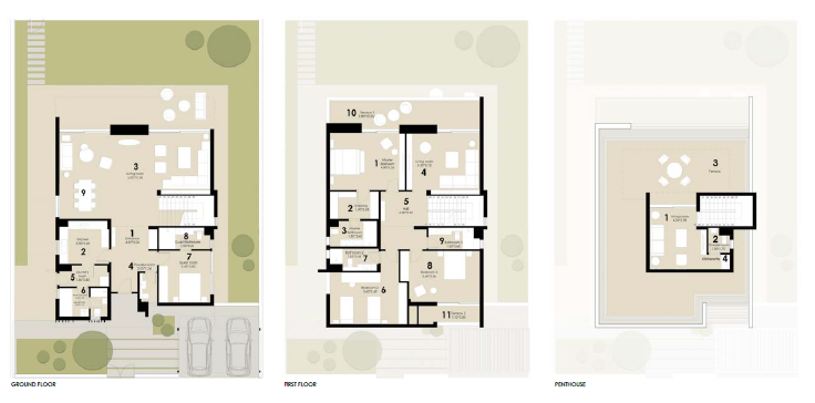 Floor plan for villa at Al Burouj