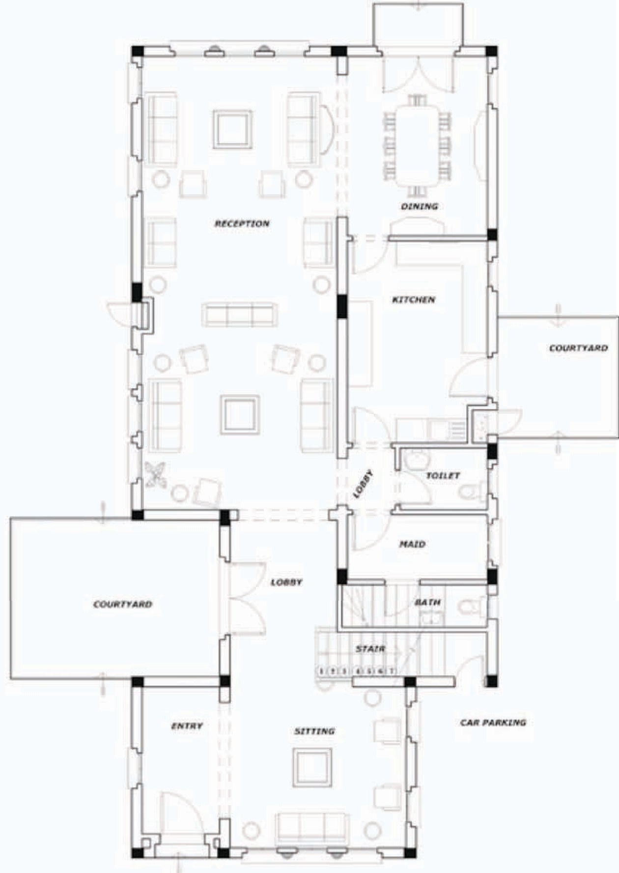 Floor plan for villa at Hyde Park