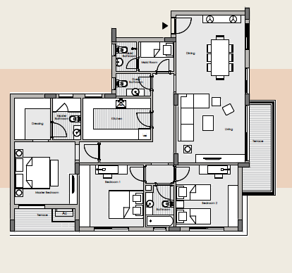 Floor plan for apartment at Al Burouj