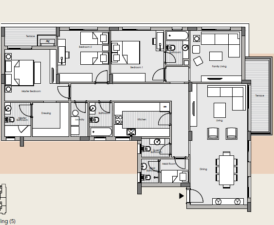Floor plan for apartment at Al Burouj