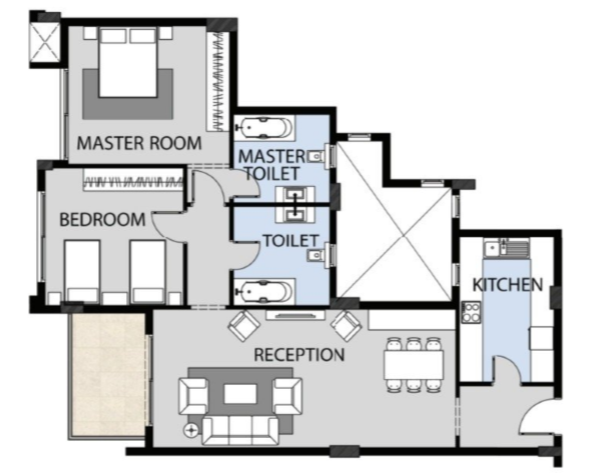 Floor plan for apartment at Galleria Residence