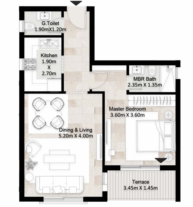 Floor plan for apartment at Hyde Park